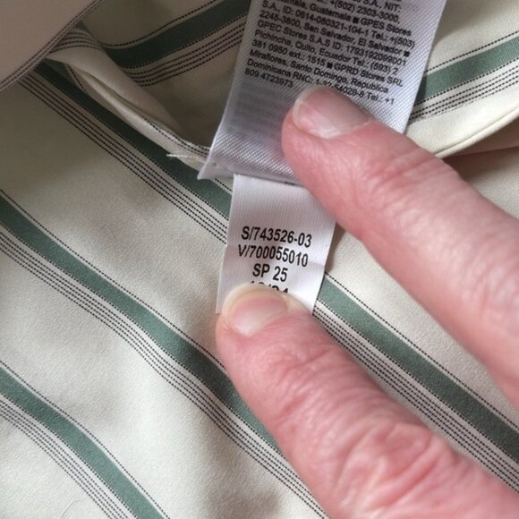Banana Republic 2025 Cotton Poplin Asymmetrical Shirt Dress Green Stripe Small - Picture 10 of 16